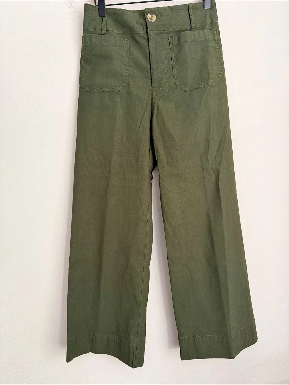 Maeve Anthropologie The Colette Wide Leg Pants in Green Size 26